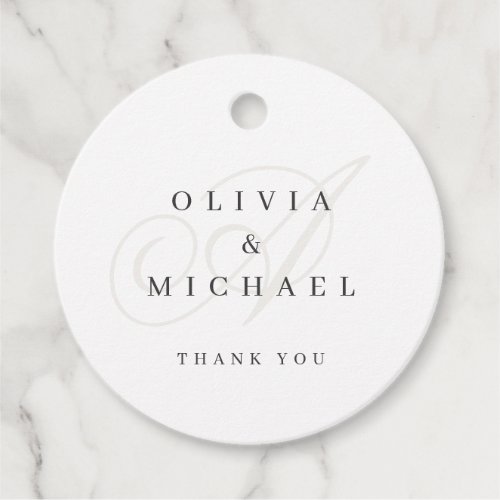 Elegant classic calligraphy vintage thank you favo favor tags