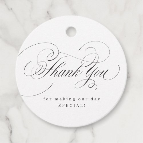 Elegant classic calligraphy vintage thank you favor tags