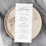 Elegant classic calligraphy vintage wedding menu<br><div class="desc">Modern classic menu calligraphy design in color editable charcoal black and white,  simple and elegant. great wedding menu cards for vintage wedding,   traditional wedding and formal classic wedding
See all the matching pieces in collection.</div>