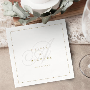 Elegant classic calligraphy vintage wedding napkins