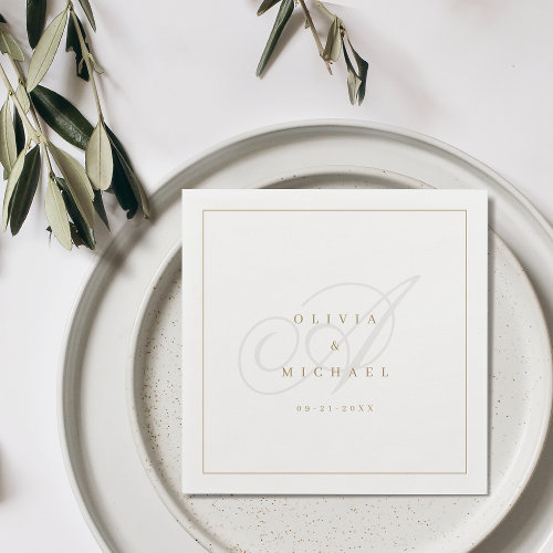 Elegant classic calligraphy vintage wedding napkins