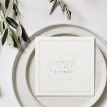 Elegant classic calligraphy vintage wedding napkins<br><div class="desc">Modern classic couple monogram and names design in gold and gray color,  simple and elegant. Great for vintage wedding,  traditional wedding,  classic wedding and other events. 
See all the matching pieces in collection.</div>