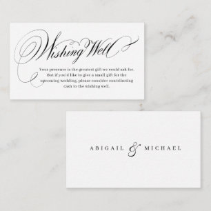 Elegant classic calligraphy vintage wishing well enclosure card