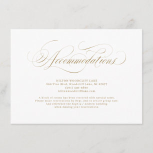 Elegant classic calligraphy wedding accommodations enclosure card