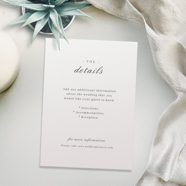 Elegant classic calligraphy wedding details enclosure card (Elegant classic calligraphy wedding details enclosure card)