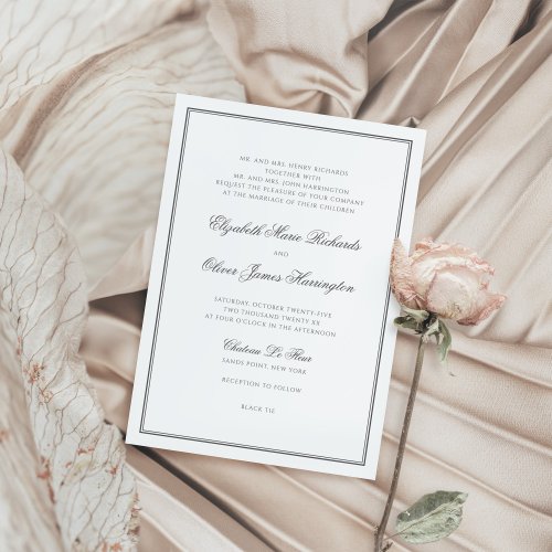 Elegant Classic Calligraphy Wedding Invitation
