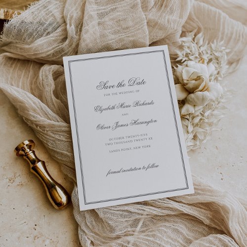 Elegant Classic Calligraphy Wedding Save The Date