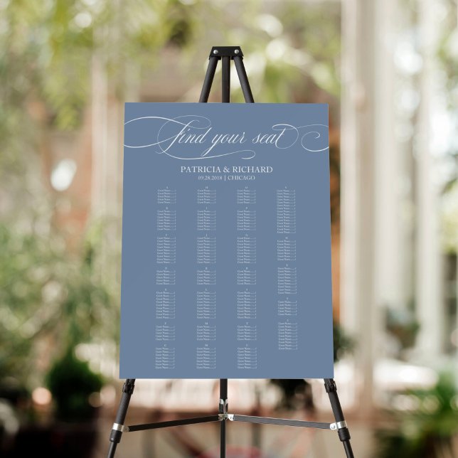  Elegant Classic Calligraphy Wedding Seating Chart Foam Board (Creator Uploaded)
