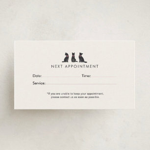 Elegant Classic Cat Grooming Appointment Card