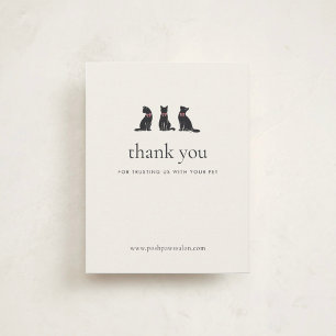 Elegant Classic Cat Grooming Business Insert    Thank You Card