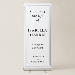 Elegant Classic Celebration of Life Design Retractable Banner