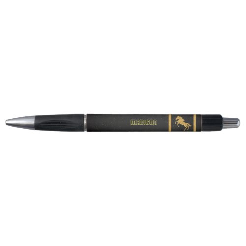 Elegant Classic Chic Black Gold Horse personalized Pen