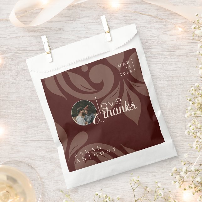 Elegant Classic Chic Damask Photo Wedding Favor Bag (Creator Uploaded)