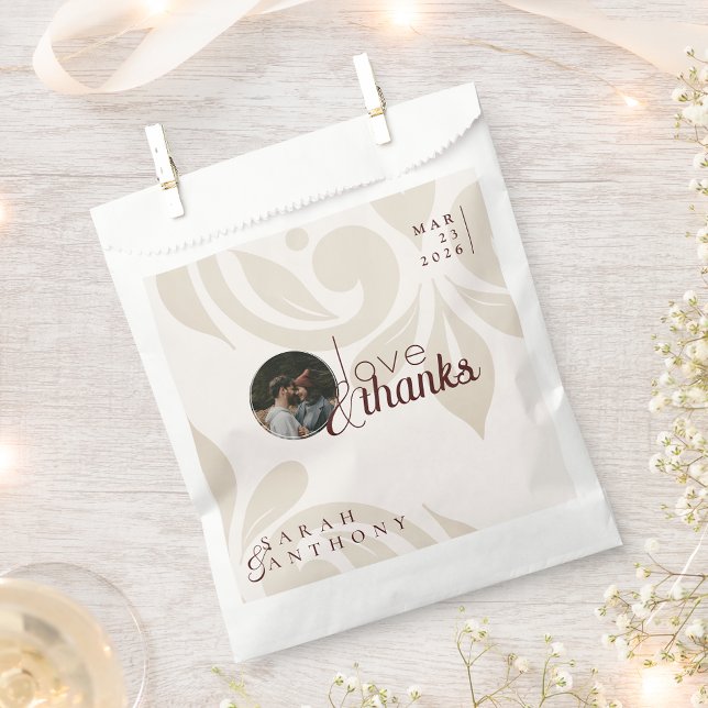 Elegant Classic Chic Damask Photo Wedding Favor Bag (Creator Uploaded)