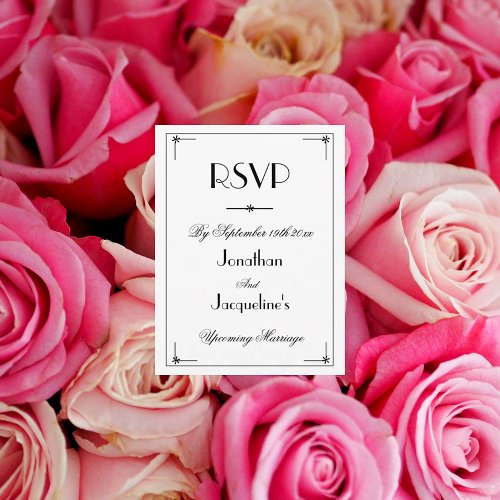  Elegant Classic Chic Wedding RSVP Response Card