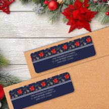 Elegant Classic Christmas Floral Berries Pattern
