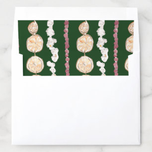 Elegant Classic Christmas Garland Watercolor Envelope Liner