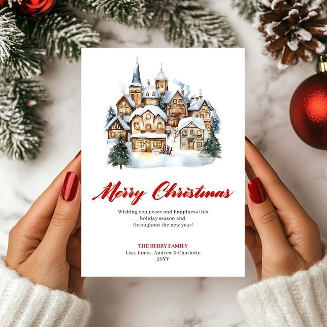 Elegant Classic Christmas Scene Greeting Card (Elegant Classic Christmas Scene Greeting Card)