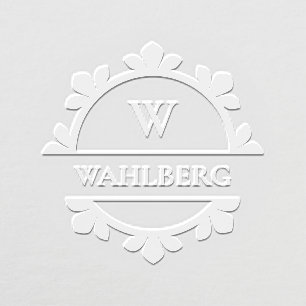 Elegant Classic Circle Frame Monogram Embosser