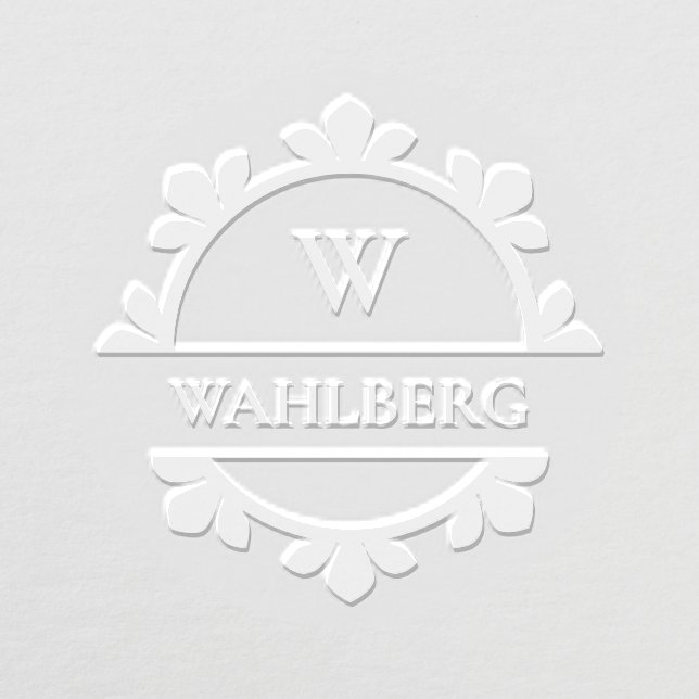 Elegant Classic Circle Frame Monogram Embosser (Design)