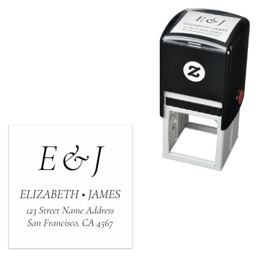 Elegant Classic Couple Initials Return Address Self_inking Stamp