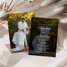 elegant classic couple photo wedding Invitation