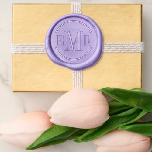 Elegant Classic Couple Three Letter Monogram  Wax Seal Sticker