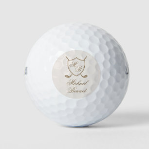 Elegant Classic Crest Monogram Golf Wedding Balls