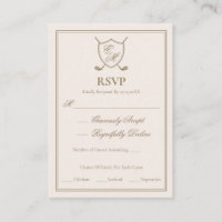 Elegant Classic Crest Monogram Golf Wedding