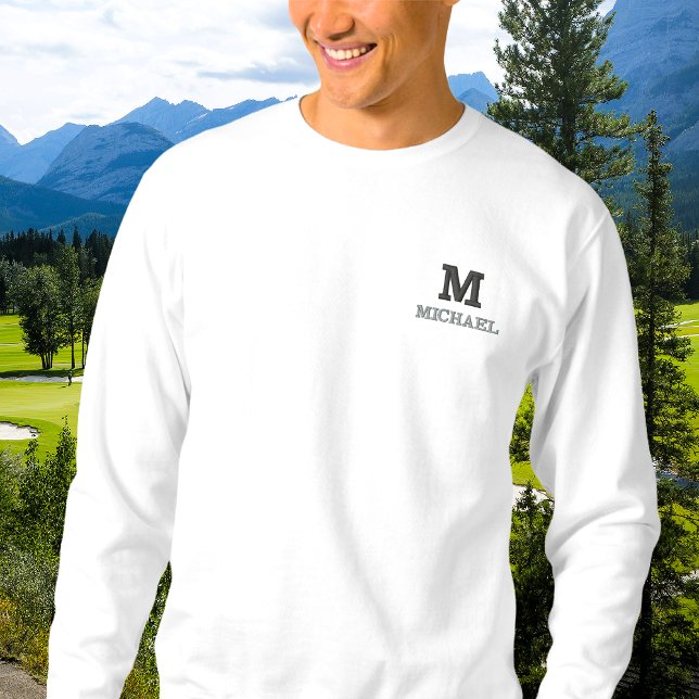 Elegant Classic Custom Name Monogram Personalized Embroidered Sweatshirt (Creator Uploaded)