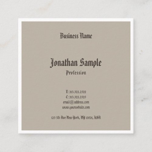 Elegant Classic Design American Text Cool Nostalgy Square Business Card