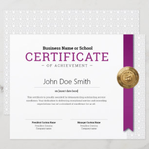 Elegant Classic Diploma Certificate gold foil seal