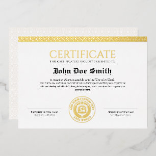 Elegant Classic Diploma Certificate gold foil seal Holiday Card