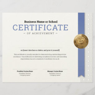 Elegant Classic Diploma Certificate gold foil seal Letterhead