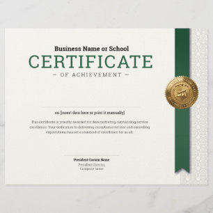 Elegant Classic Diploma Certificate gold foil seal Letterhead