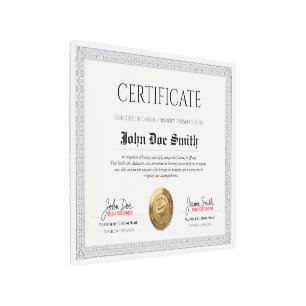 Elegant Classic Diploma Certificate gold foil seal Metal Print
