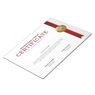 Elegant Classic Diploma Certificate gold foil seal Notepad