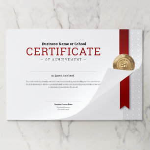 Elegant Classic Diploma Certificate gold foil seal Paper Pad