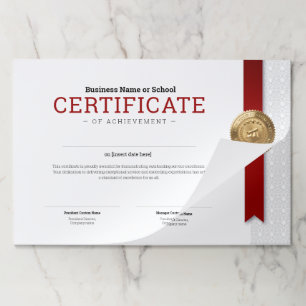 Elegant Classic Diploma Certificate gold foil seal Paper Pad