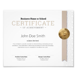 Elegant Classic Diploma Certificate gold foil seal Photo Print