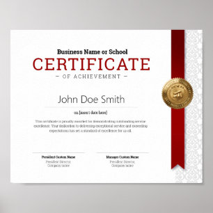 Elegant Classic Diploma Certificate gold foil seal Poster