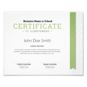 Elegant Classic Diploma Certificate lime ribbon Photo Print