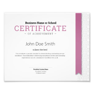 Elegant Classic Diploma Certificate pink ribbon Photo Print