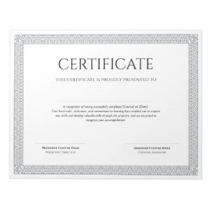 Elegant Classic Diploma Certificate printable Notepad