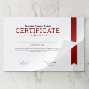 Elegant Classic Diploma Certificate red ribbon Paper Pad