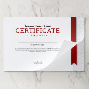 Elegant Classic Diploma Certificate red ribbon Paper Pad