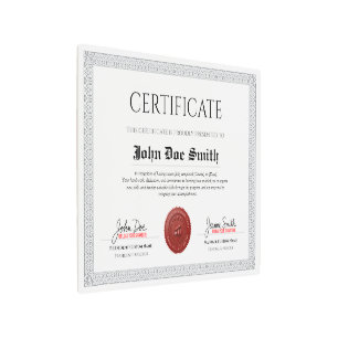 Elegant Classic Diploma Certificate red wax seal Metal Print