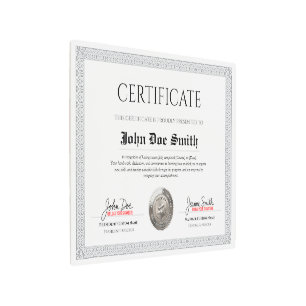 Elegant Classic Diploma Certificate silver seal Metal Print