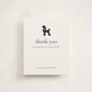 Elegant Classic Dog Groomer Business Insert   Thank You Card