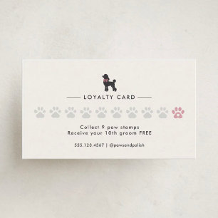 Elegant Classic Dog Groomer Loyalty Card